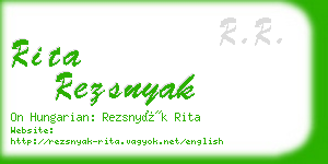 rita rezsnyak business card